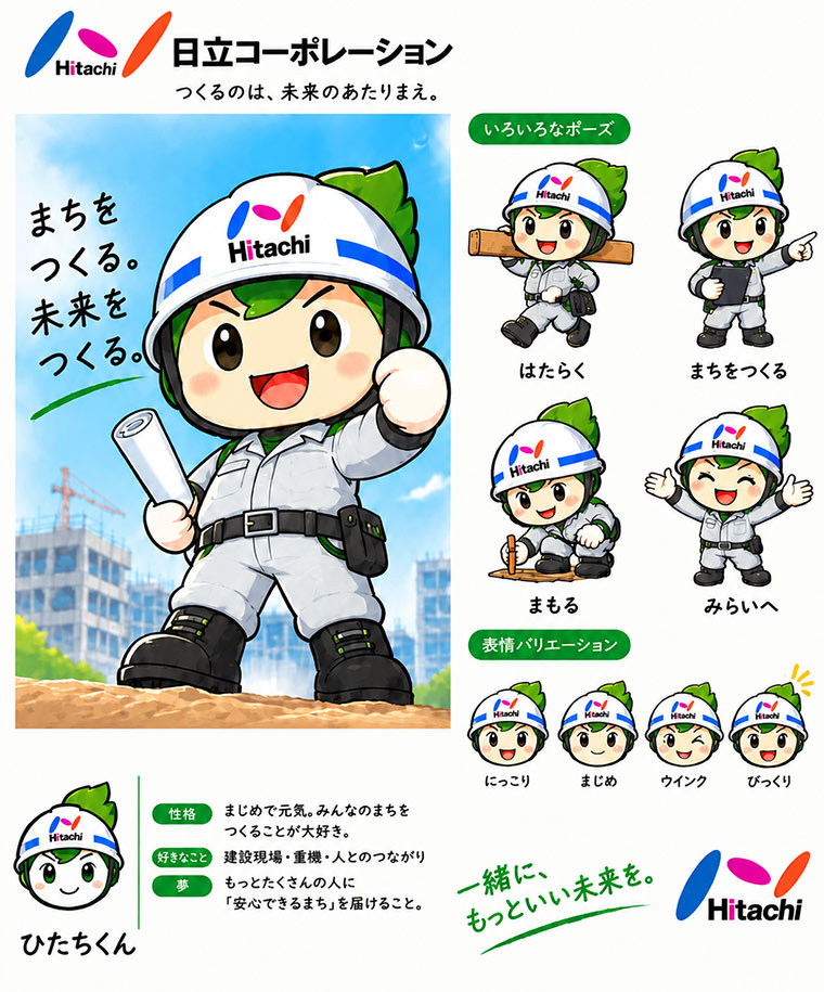 日立コーポレーションのマスコットキャラクターひたちくん